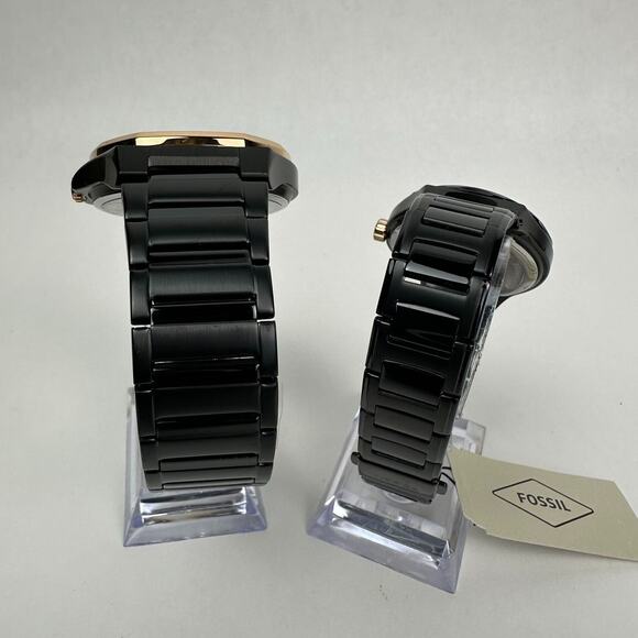 Fossil His and Her Multifunction Black Rose gold Day & Date Watch BQ2645SET - Picture 12 of 13